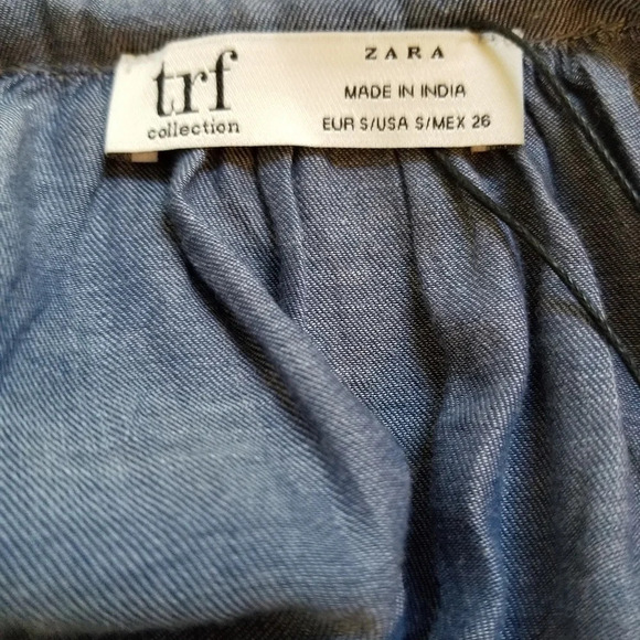 NWT Zara Blue Long Sleeve Pompom Top S - Picture 5 of 5